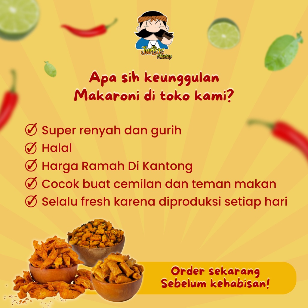 Makaroni Kering Pedas Juragan Basreng 125gr Makanan Ringan