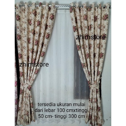 gorden/hordeng/gordyn jendela/gorden pintu/gorden ruang tamu bahan blackout shabychick warna coklat 
