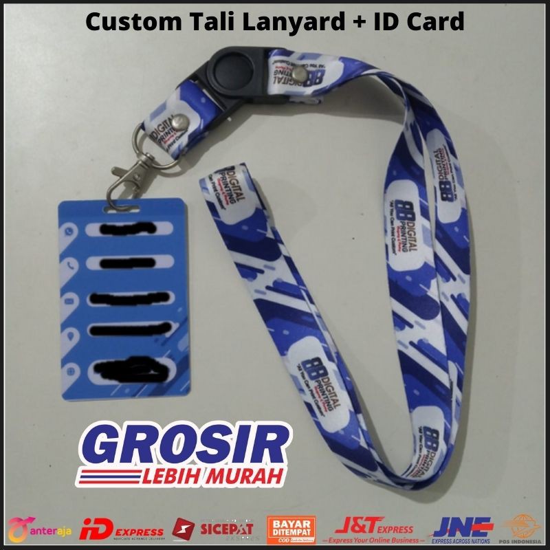 

Promo Cetak Tali Lanyard Custom / Custom Tali Lanyard+ID Card / Custom Lanyard Murah Cetak ID Card