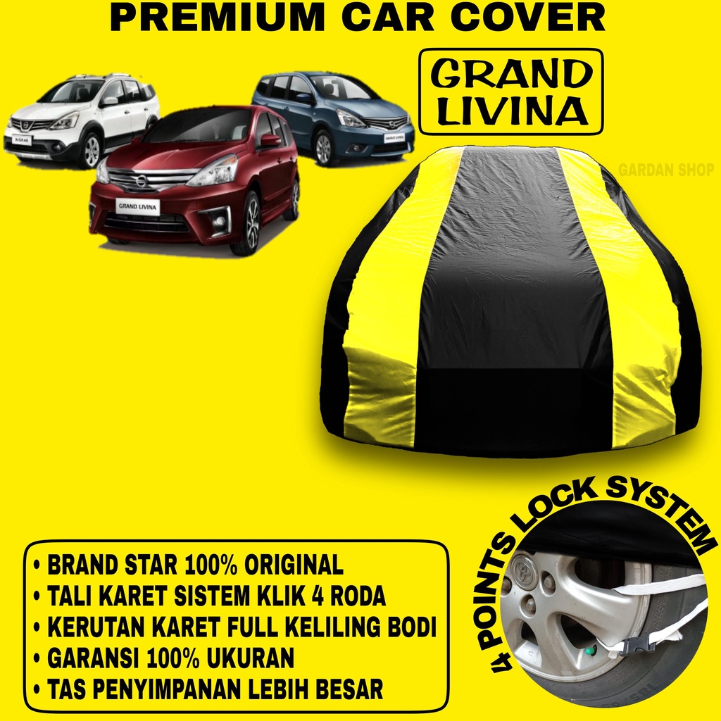 Body Cover GRAND LIVINA Sarung Strip KUNING Penutup Pelindung Bodi Mobil Grand Livina PREMIUM