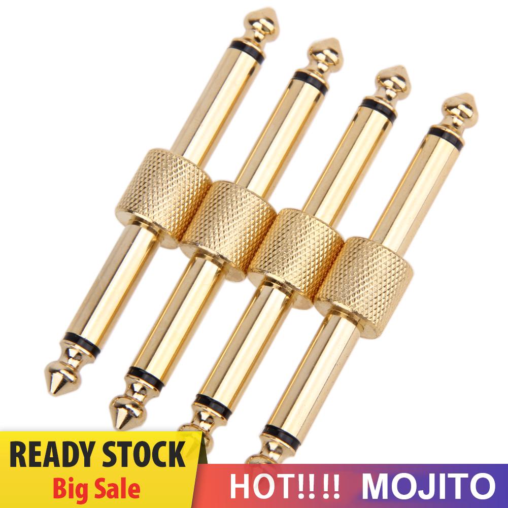 4pcs Adapter Konektor Jack-Jack Lurus Untuk Pedal Efek Gitar