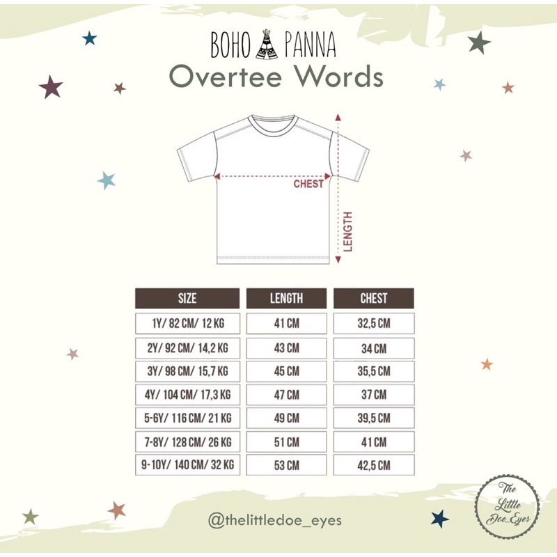 Bohopanna Overtee Words - Baju kaos anak oversize