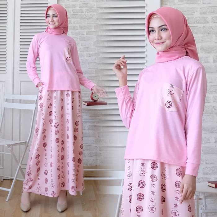 Terbaru Set Chanel Ros Pink IoSetelan Wanita Babytery Pink |