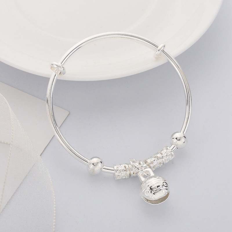 Perhiasan Gelang 925 Sterling Silver Model Bola Lonceng Hollow Dapat Disesuaikan Untuk Wanita