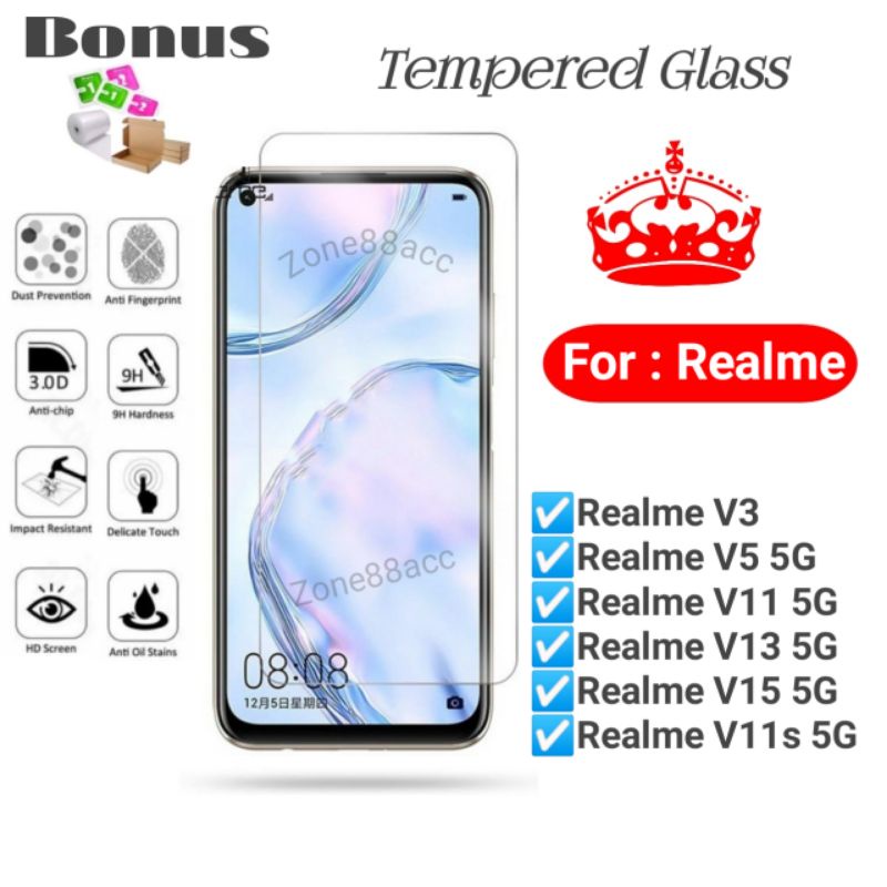 Antigores Tempered glass screen guard Protector Realme V3 V5 V11 V13 V15 V11s 5G TG Bening Antiblue Spy Blue light Full Garskin Lensa Lens Pelindung Layar 9D