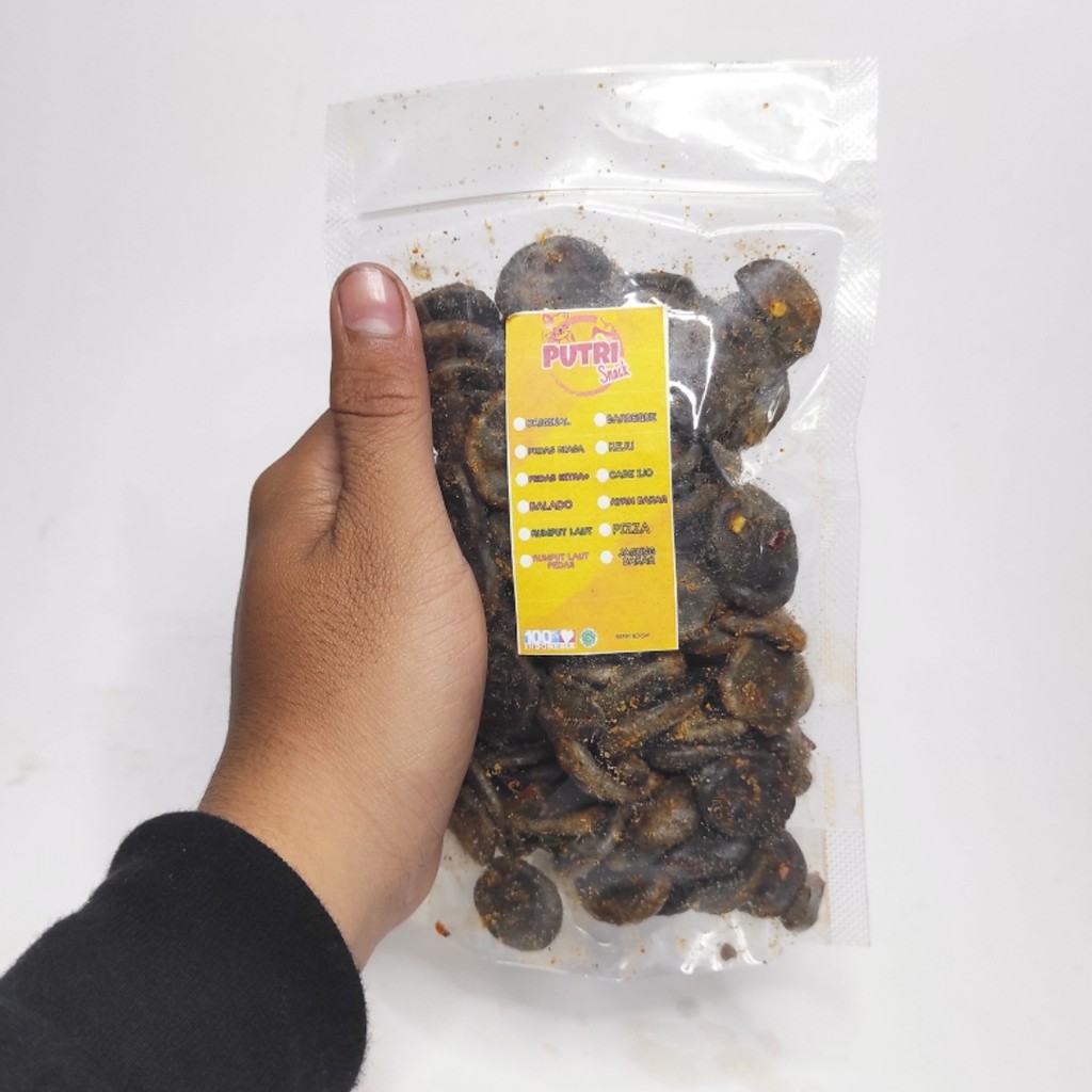 Kerupuk Seblak Jengkol Hitam Bulat 100gr+ Extra Daun Jeruk