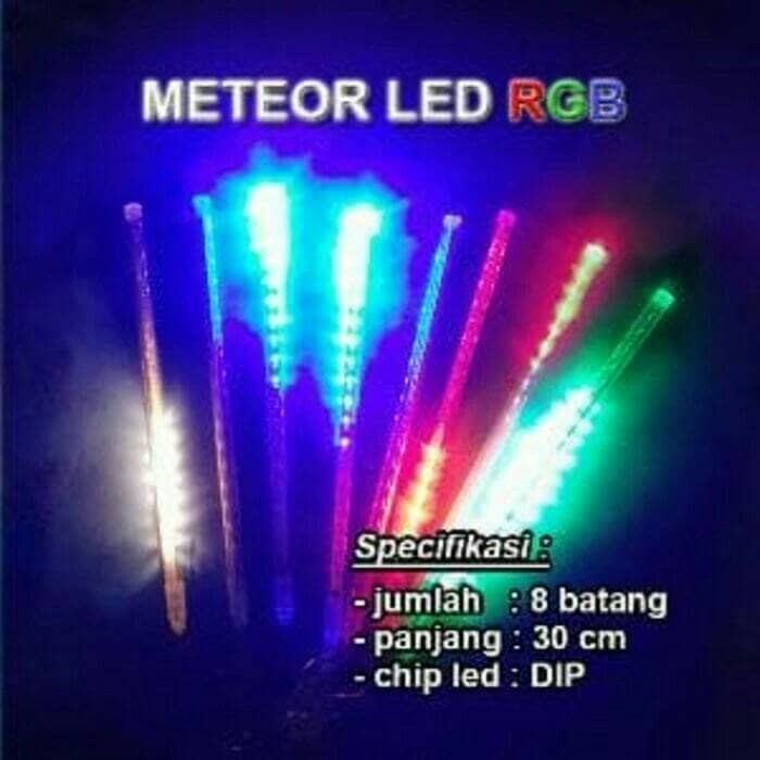 Barangunik2021-Lampu LED Hujan Meteor Dua Sisi RGB Warna Warni 30 cm Mitsuyama MS-360