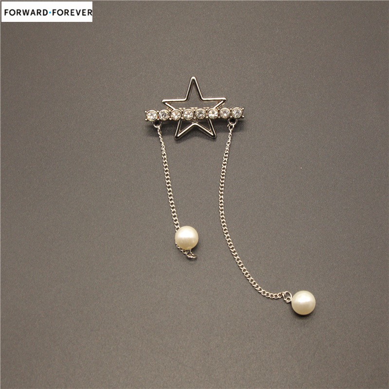 Fashion star fringed pearl crystal brooch     M40219