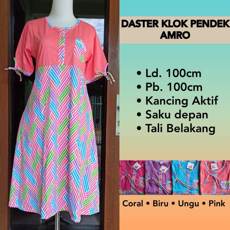 Daster Klok Amro Pendek / Baju tidur / Baju hamil | Shopee ...