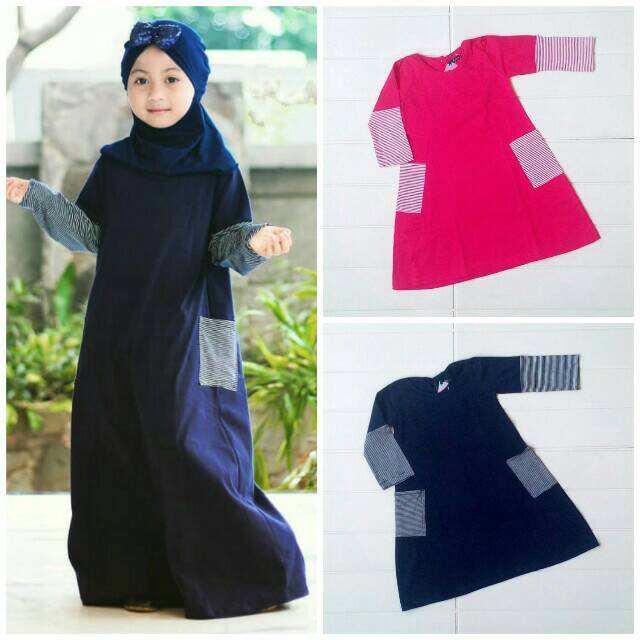  Gamis  kaos  anak sporty usia 1 12 tahun bahan kaos  carded 