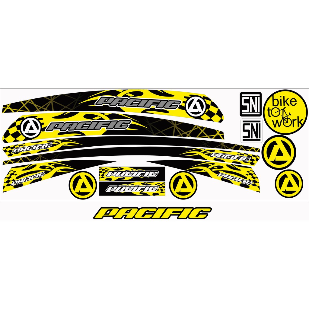 STRIPING DECAL SEPEDA LIPAT PACIFIC STIKER DECAL STYLE