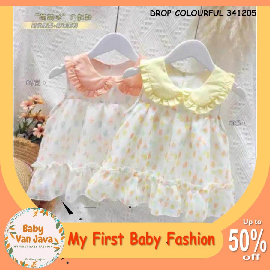 Baju Anak Perempuan Kaos Baju Setelan Dress Bayi Flowery (1 Tahun - 3 Tahun)