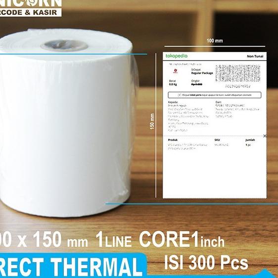 

✸ Stiker Label Resi Thermal 100x150 / 100x150 mm / 100x150mm / A6 300pcs ✲