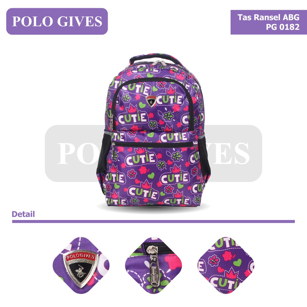 [KLIKTAS] Tas Ransel ABG Sekolah Unisex Import Polo Gives PG 0182 / Backpack / Tas Punggung