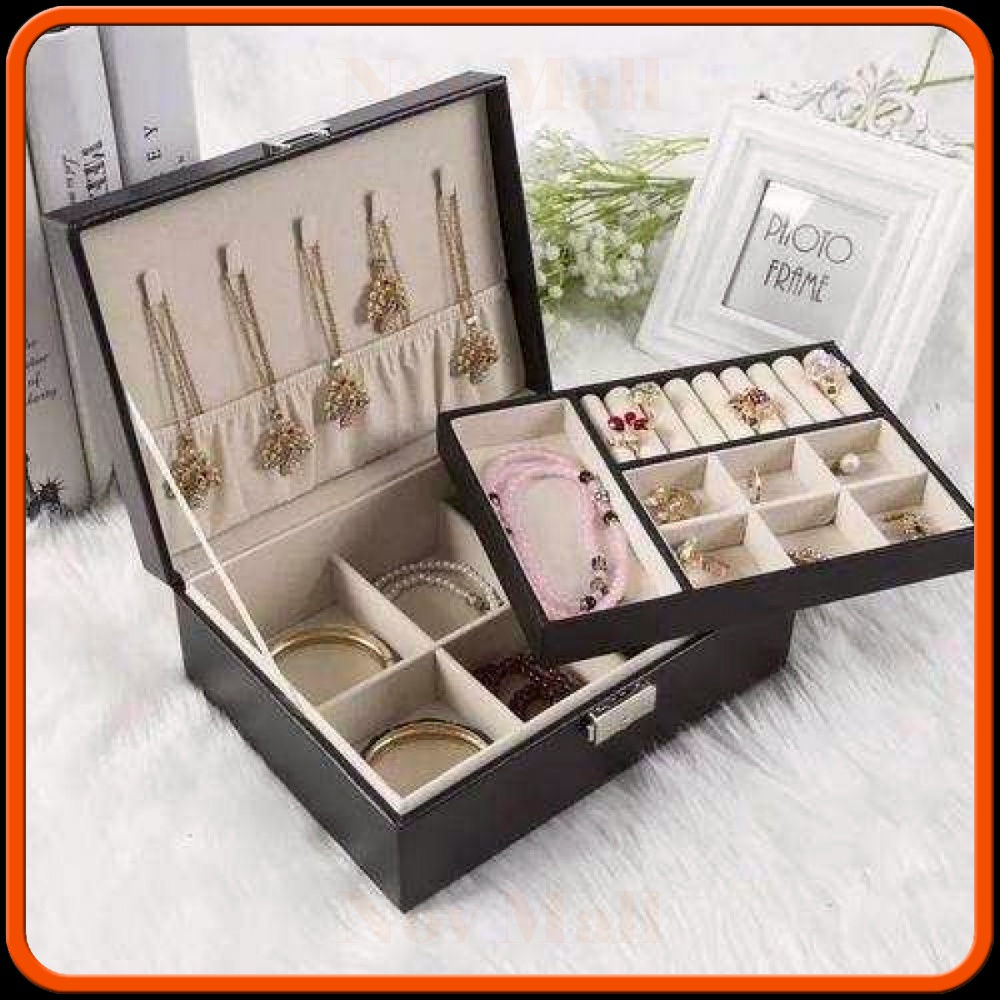 Kotak Penyimpanan Perhiasan Jam Tangan 2 Layer ST707