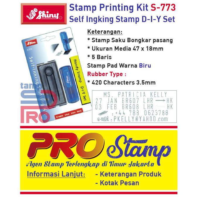 

Shiny S-773 Stempel Bongkar Pasang Model Handy Stamp/Stempel Saku