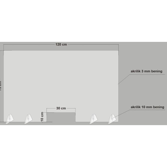 

Favorit] Sekat Meja Akrilik/Partisi/Pembatas Meja Ukuran 120X75 Cm