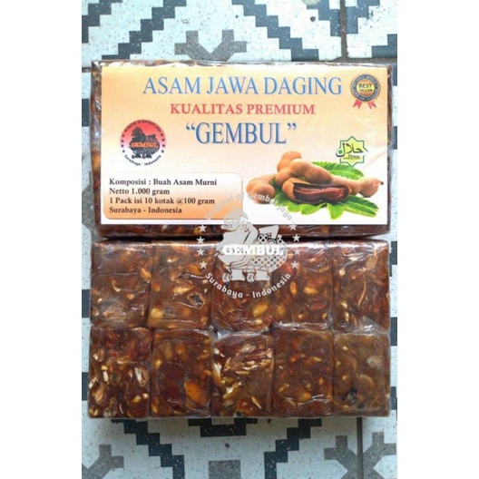 

1 kg Asam jawa Coklat /Asem Jawa "GEMBUL" TANPA BIJI COKLAT 1kg isi 10 kotak @100 gram