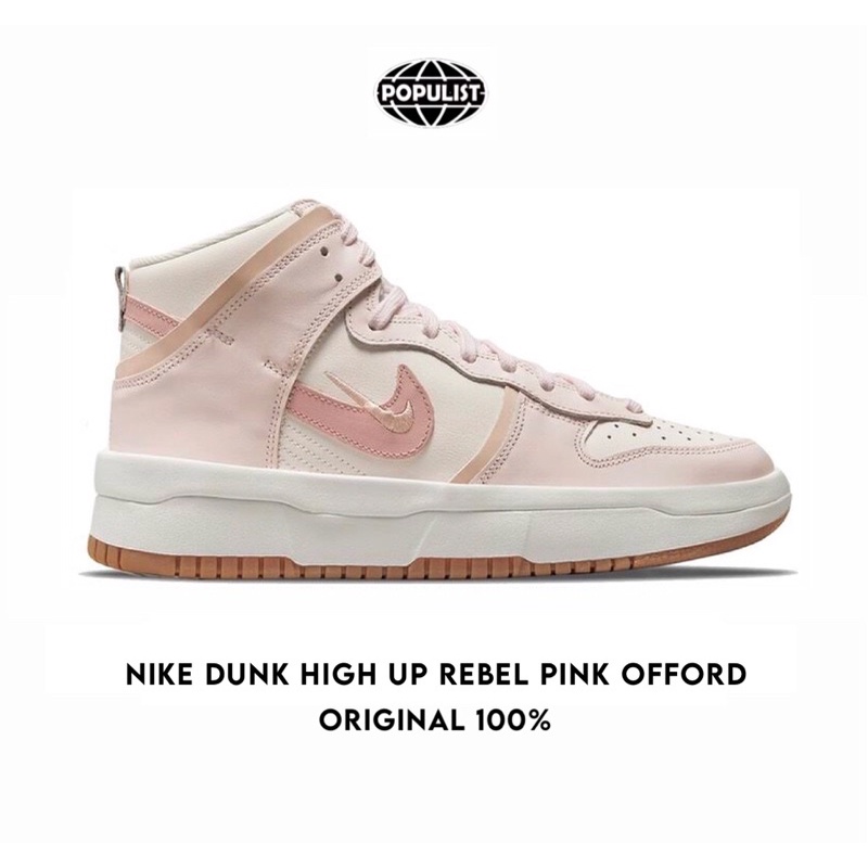 Nike Dunk High Up Rebel Pink Offord 100% Original Resmi