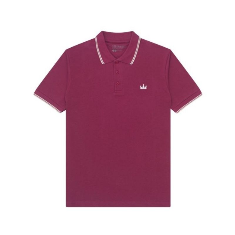 Kaos polo kaos berkerah keren masa kini logo screamous casual varian warna pink fanta full katun TC