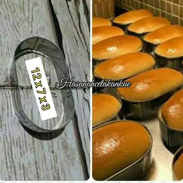 {8.8} Loyang Roti Bakso Oval / Ring Cutter Oval Stainless Uk. 12x7x3 Cm Tebal