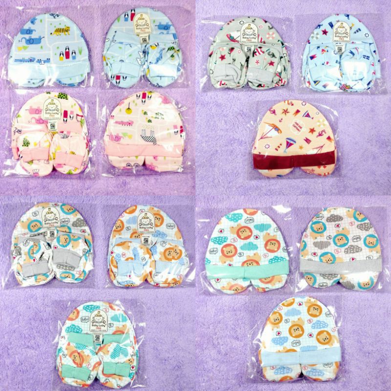 1 pcs Topi Set Baby Lucky New Born (Sarung Tangan &amp; Kaki)