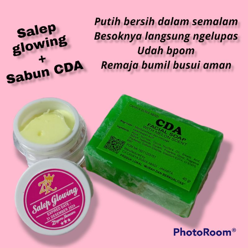 SALEP GLOWING ZAYORA+SABUN CDA ORI(SEPAKET)