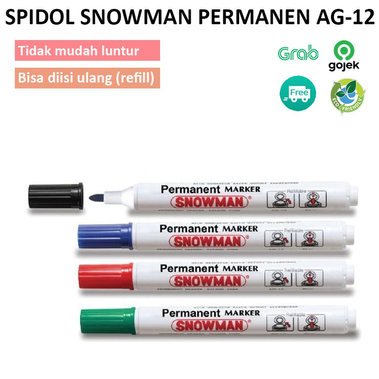 Spidol Permanen / Spidol Snowman Permanen AG12 / Spidol Permanent Marker 105