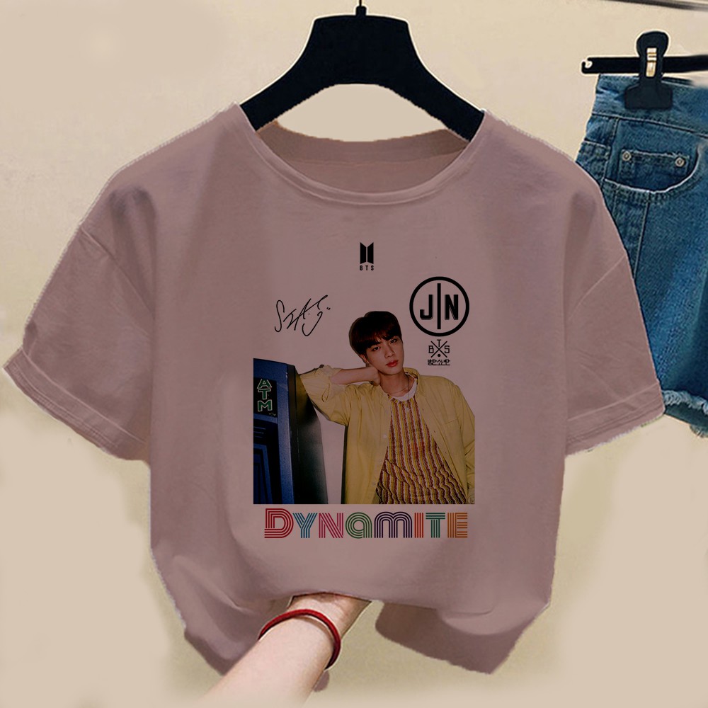 FLEURIR - KAOS  SEOKJIN FACE DYNAMITE WANITA DEWASA LENGAN PENDEK KPOP TEE