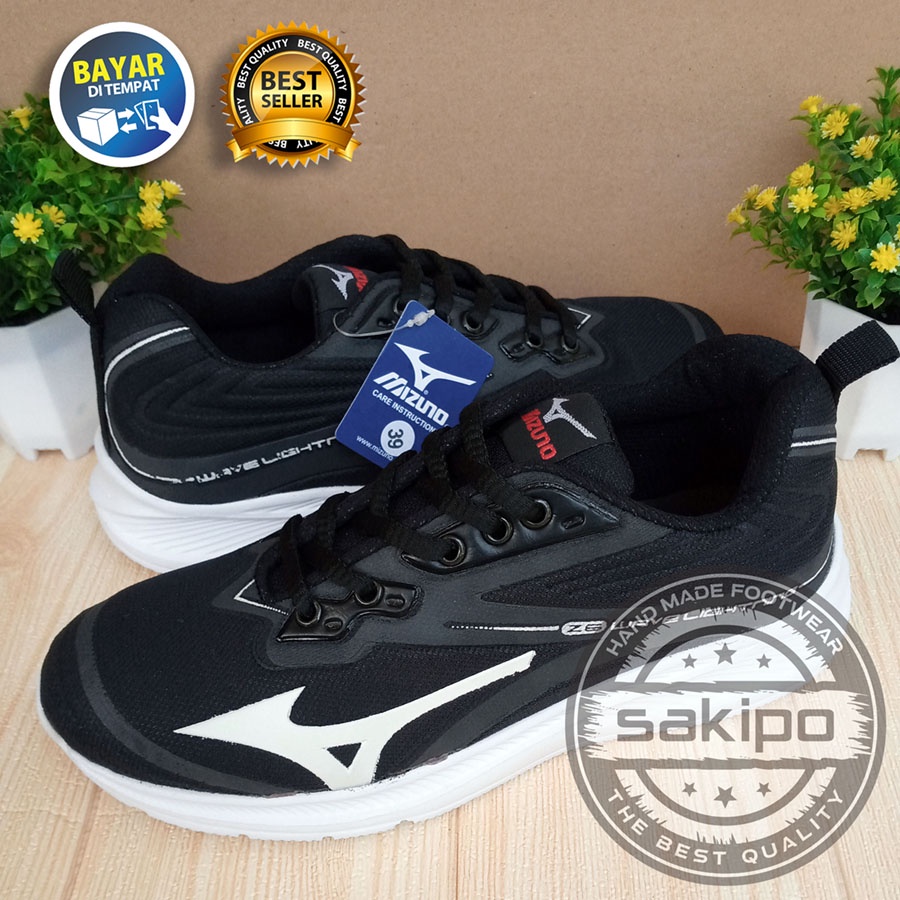 PROMO 7.7 !! SEPATU OLAHRAGA JOGGING HITAM SOL PUTIH RINGAN DIPAKAI TERBARU / SEPATU SEKOLAH HITAM BERTALI / SEPATU SNEAKERS HANGOUT KERJA SENAM OLAHRAGA AEROBIK / SAKIPO