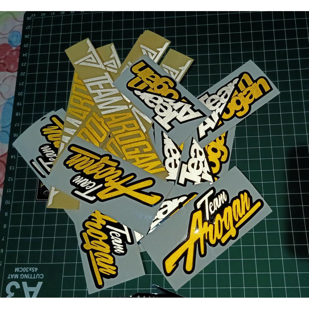 Sticker TEAM AROGAN stiker motor team arogan reflective