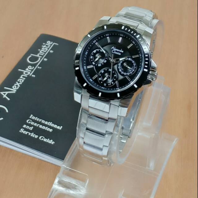 NEW Jam Tangan Wanita, Alexandre Christie Rantai Silver Ac6141 Original