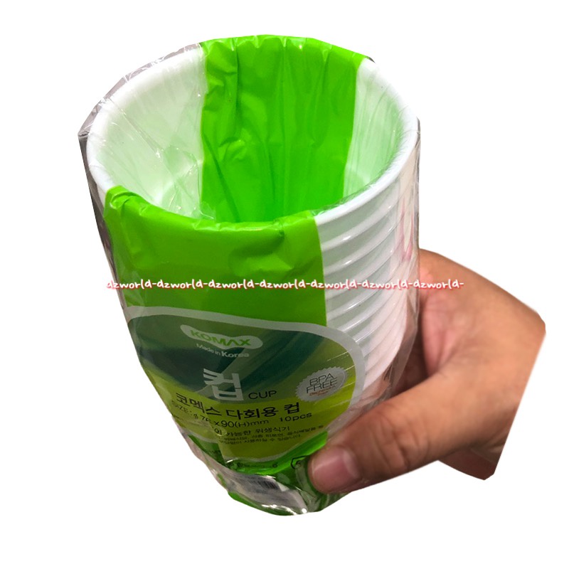 Komax Disposable Cup 10pcs Gelas Plastik BPA Free Made in Korea Gelas Cangkir Sekali Pakai Putih Komex Komek