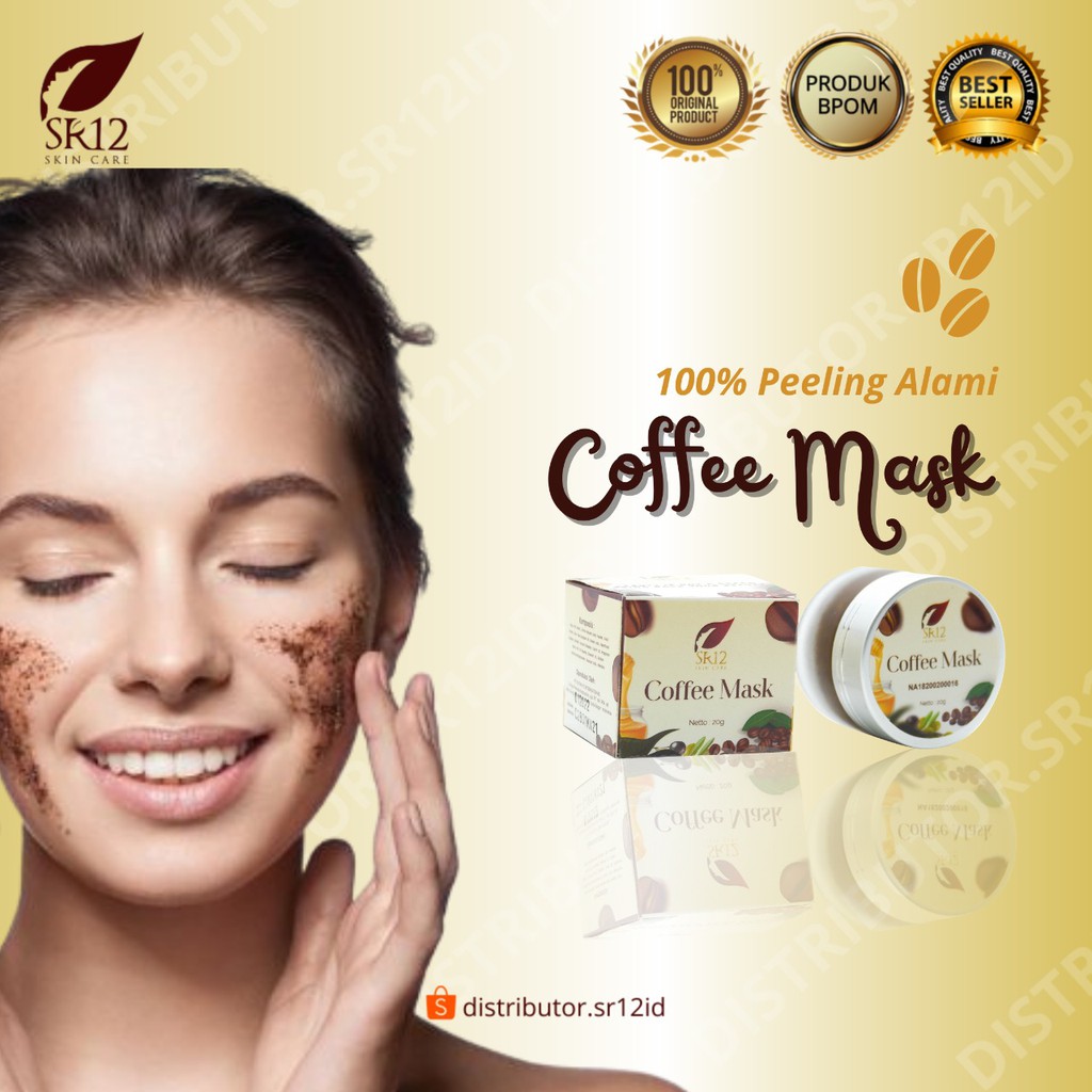 Coffee Mask SR12 Masker Peeling Kopi Ampuh atasi Flek Hitam Noda Bekas Jerawat dan Komedo 20gr