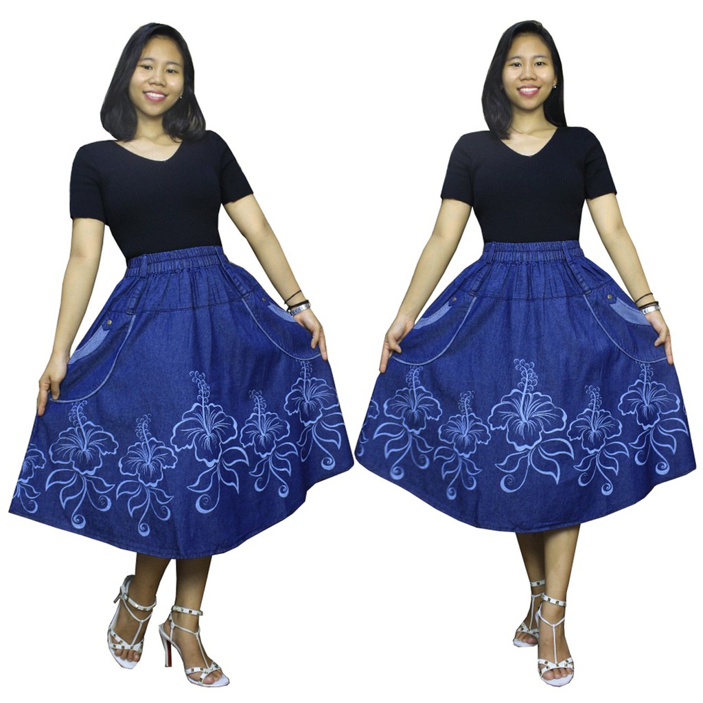 SB Collection Rok Payung Ocie Midi Jeans Jumbo Wanita