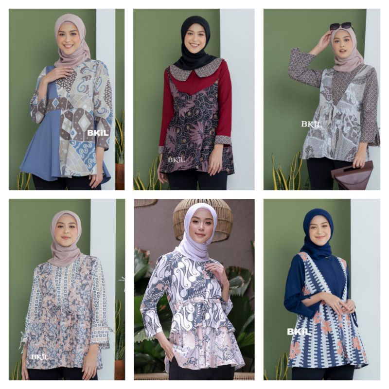 NEW TUNIK Batik wanita ASJ SA HRB026 Kenongo Kemeja Tosca Pendek