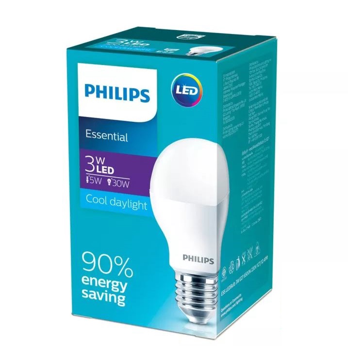 Bohlam LED BULB PHILIPS ESSENTIAL Lampu LED ESSENTIAL PHILIPS 3W