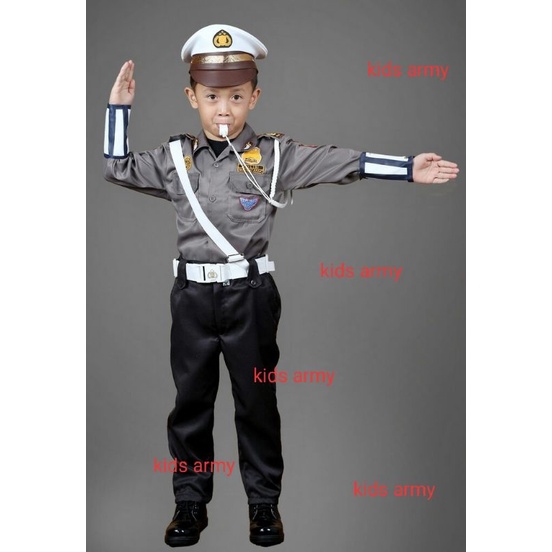 BAJU SERAGAM POLISI ANAK /KOSTUM/KARNAVAL PAKET  KOMPLIT