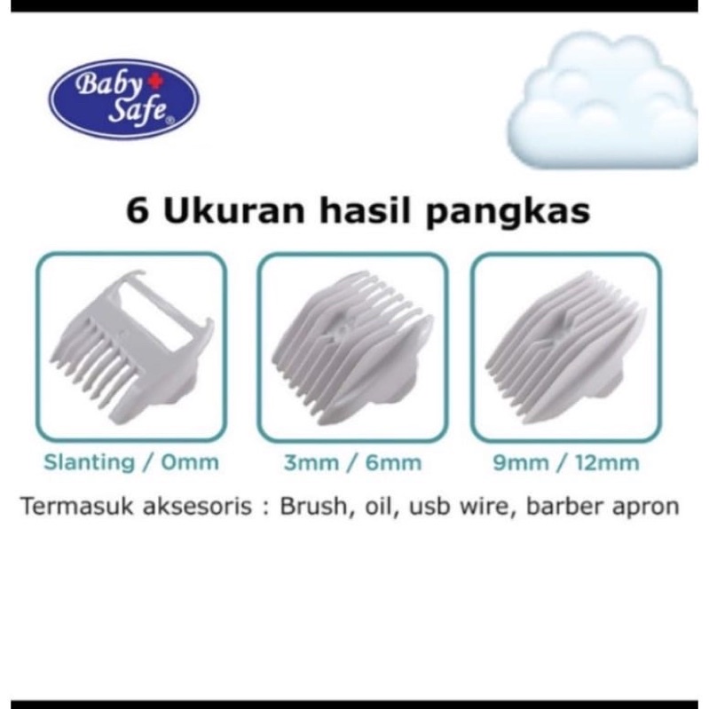 Baby Safe Hair Clipper Cukuran Rambut Bayi Anak Hair Trimmer HT001