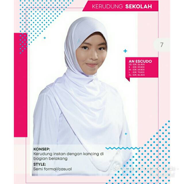 Rabbani Kerudung Anak Sekolah Instan ORI Escudo Jilbab Hijab Anak Bergo Kaos