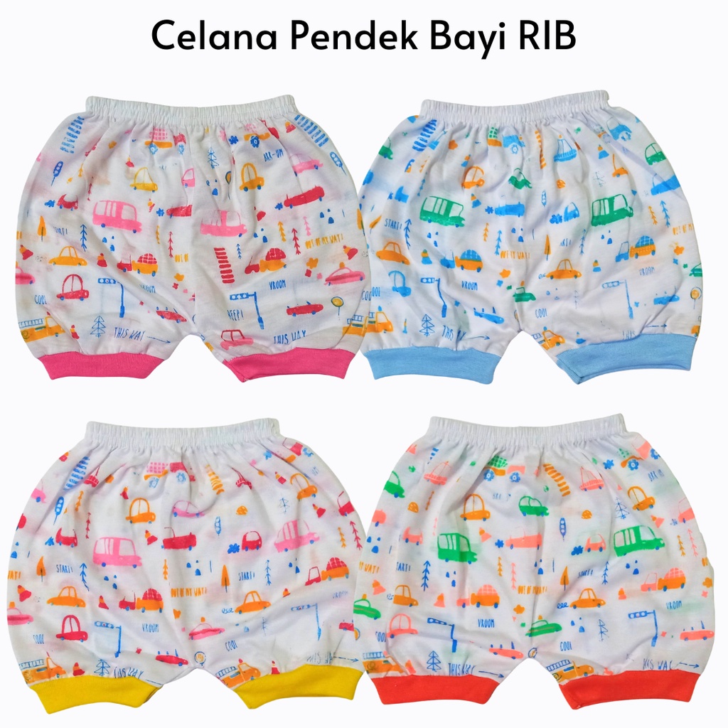 Celana Pendek Bayi Katun RIB 0-6 Bulan 1Pcs Celana Pendek Harian Bayi Celana Bayi Lusinan Harga Grosir