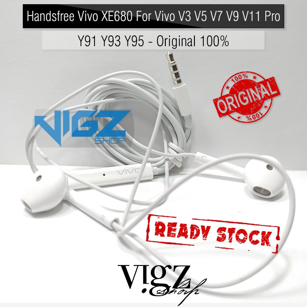 Handsfree HF Earphone Vivo XE680 For Vivo V3 V5 V7 V9 V11 Pro Y91 Y93 Y95 Original