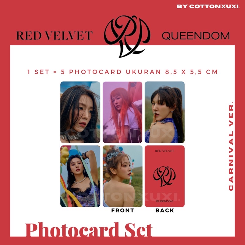 [PC SET] Red Velvet Queendom Mini Album Unofficial Photocard Freebies Irene Wendy Joy Yeri Seulgi PC