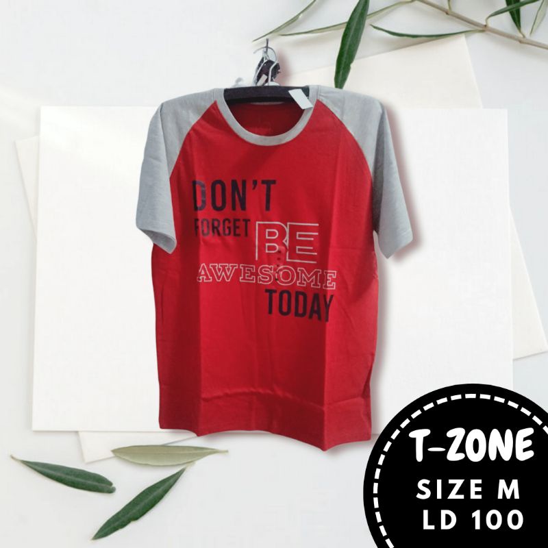 Kaos Oblong Pria Kaos Murah Kaos Cowok Motif Lengan Pendek T-Zone Original Bahan Katun