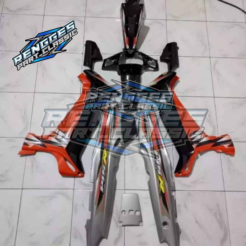 COVER BODY FIZ R FULL SET BODY HALUS FIZR ORANGE SILVER MILENIUM