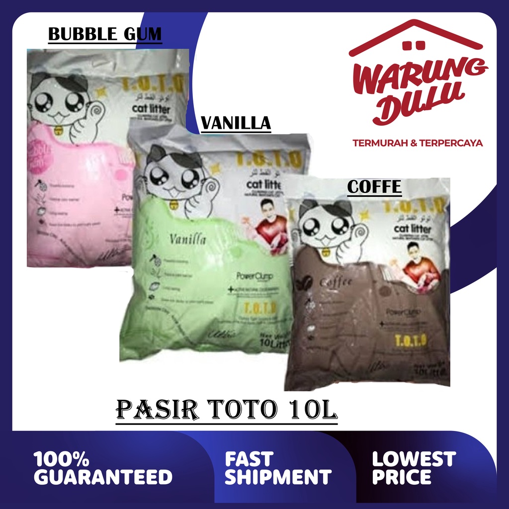 PASIR KUCING GUMPAL WANGI TOTO 10L(GRAB/GOSEND)