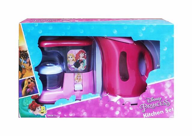 DISNEY PRINCESS HOUSEHOLD BLENDER COFFE MAKER SEWING CLEANING SET