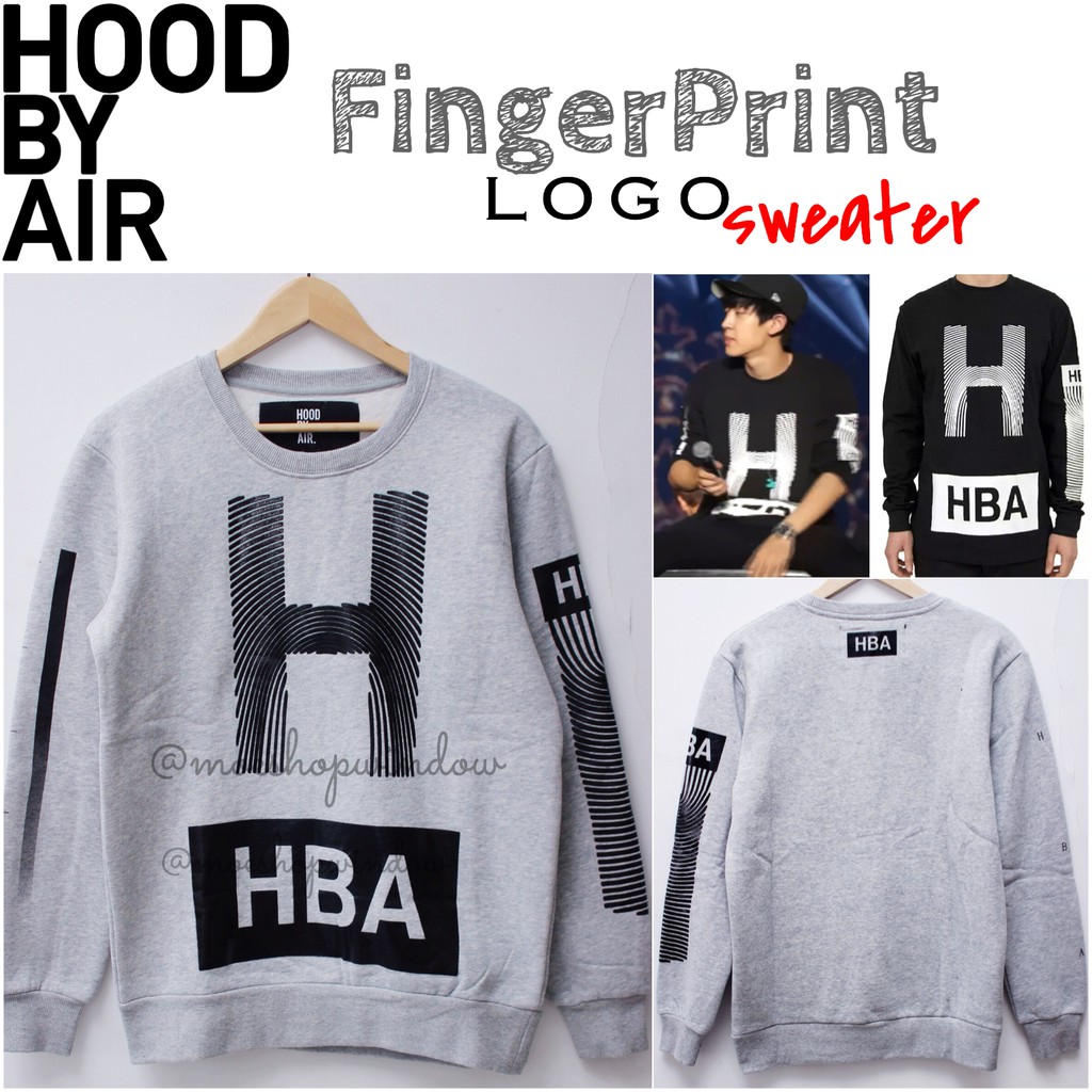 HBA • HOOD BY AIR SWEATER Type: HOOD BY AIR FINGERPRINTS 'H' LOGO