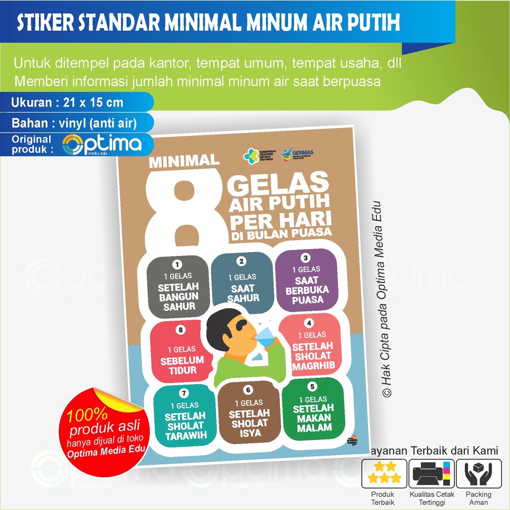 

STIKER STANDAR MINIMAL MINUM AIR SAAT PUASA KEMENKES