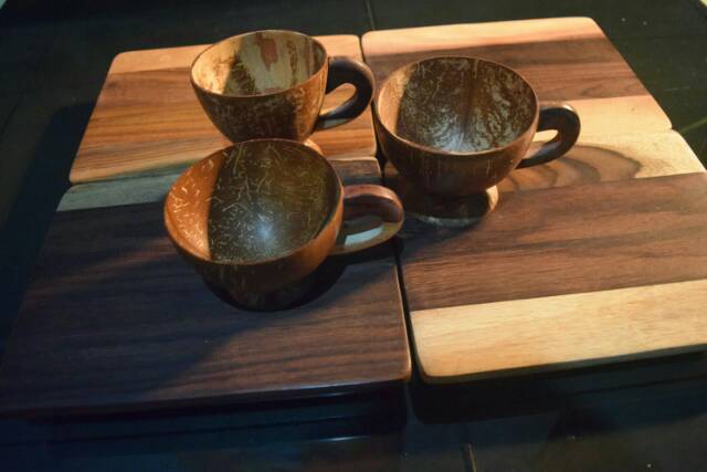 Cangkir gagang batok kelapa gelas batok kelapa tempurung kelapa klasik